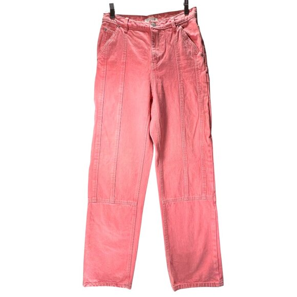 BDG Urban Outfitters High Rise Carpenter Jeans Pants Pink Denim 26 Womens - Picture 2 of 16